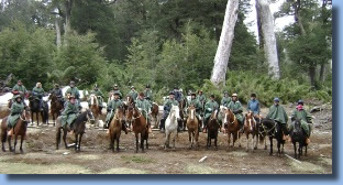 reitgruppe auf Reittour in Nord patagonien